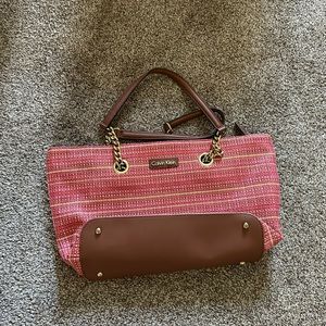 Calvin Klein woven/fabric multicolor tote/purse